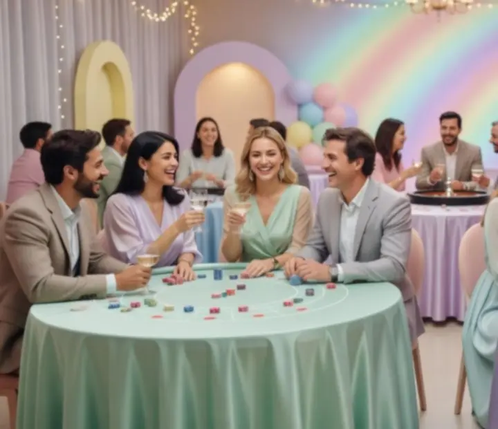 Kolorowy event w stylu casino z profesjonalną oprawą
