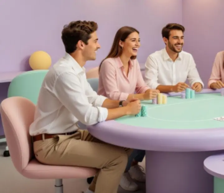 Zespół podczas integracyjnego wieczoru pokerowego